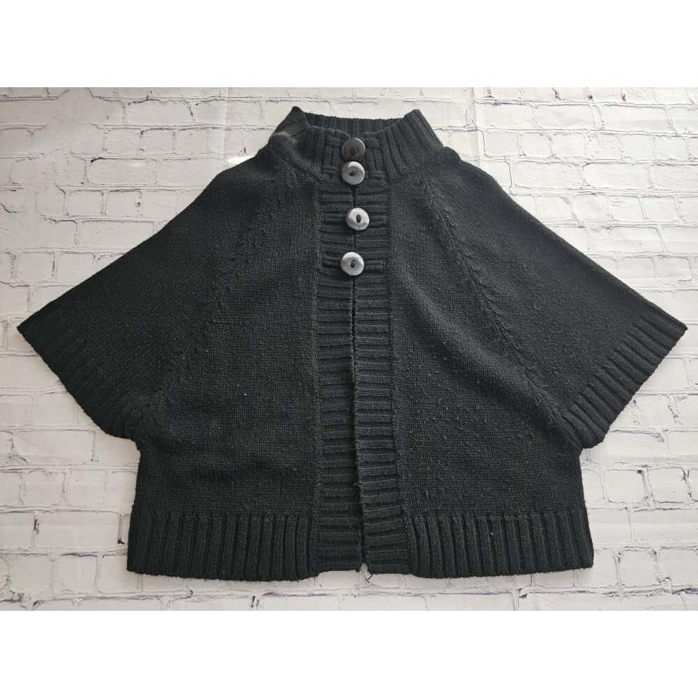 Allison Brittney Black Knit Short Sleeve Sweater Women’s‎ Size S Button Front